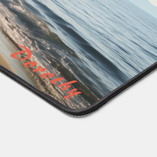 Gepersonaliseerde zandstrand met bomen Desk Mat (Hoek)