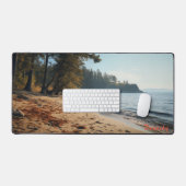 Gepersonaliseerde zandstrand met bomen Desk Mat (Keyboard & Muis)
