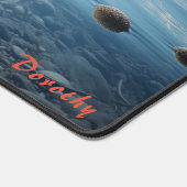 Gepersonaliseerde zandstrand met bomen Desk Mat (Hoek)