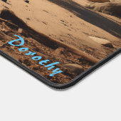 Gepersonaliseerde zandstrand met bomen Desk Mat (Hoek)