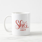 Gepersonaliseerde ze is sterke rode hart spreekwoo koffiemok (Links)