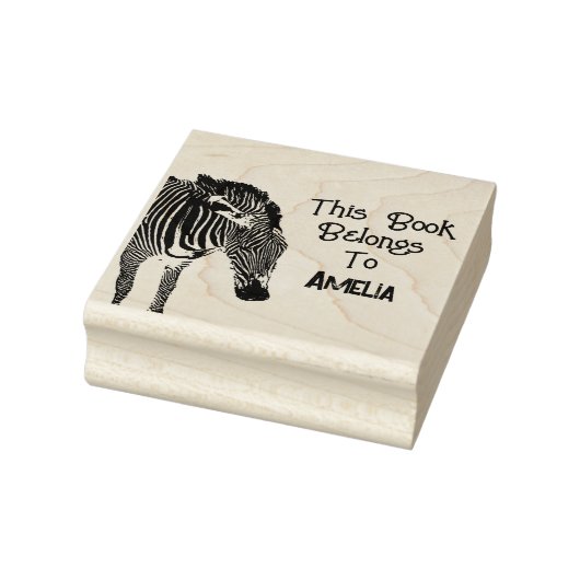 Gepersonaliseerde Zebra Dit boek behoort toe Rubberstempel (Stempel)