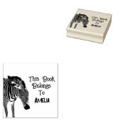 Gepersonaliseerde Zebra Dit boek behoort toe Rubberstempel (Gestempeld)