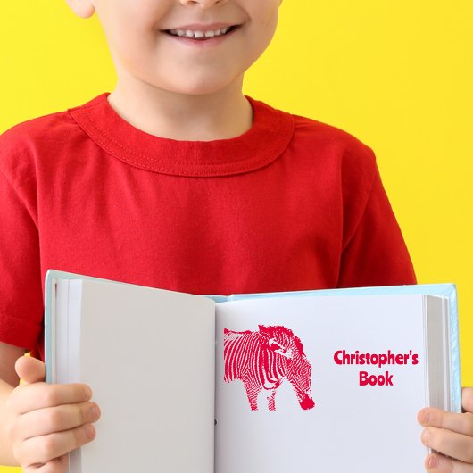 Gepersonaliseerde Zebra Dit boek behoort tot Zelfinktende Stempel