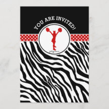 Gepersonaliseerde Zebra Print Cheer of Pom in het 