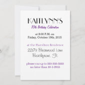 Gepersonaliseerde Zebra Print Gymnastiek in Paarse Kaart (Achterkant)