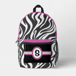 Gepersonaliseerde Zebra Print & Hot Pink Bedrukte Rugzak