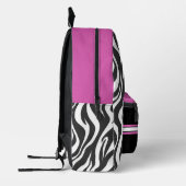 Gepersonaliseerde Zebra Print & Hot Pink Bedrukte Rugzak (Links)