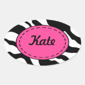 Gepersonaliseerde Zebra Print Stickers (Voorkant)