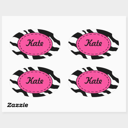 Gepersonaliseerde Zebra Print Stickers (Vel)