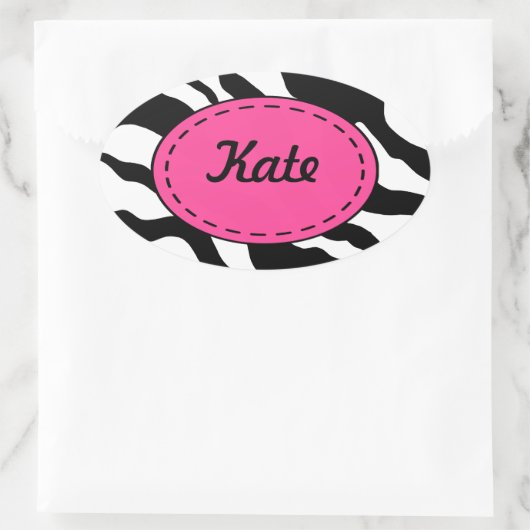 Gepersonaliseerde Zebra Print Stickers (Tas)