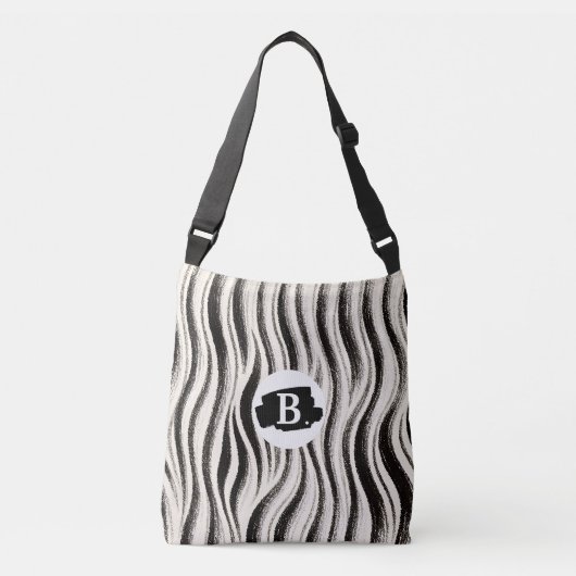Gepersonaliseerde Zebra Stripe All-Over Print Tas (Voorkant)