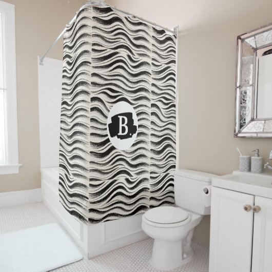 Gepersonaliseerde Zebra Stripe Douchegordijn (In situ)