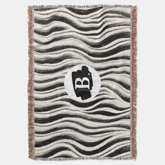 Gepersonaliseerde Zebra Stripe Gooi Deken (Voorkant Verticaal)