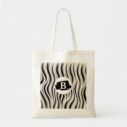Gepersonaliseerde Zebra Stripe Print Canvas tas (Voorkant)