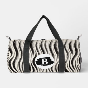 Gepersonaliseerde Zebra Stripe Print Kleine Duffel Plunjezak