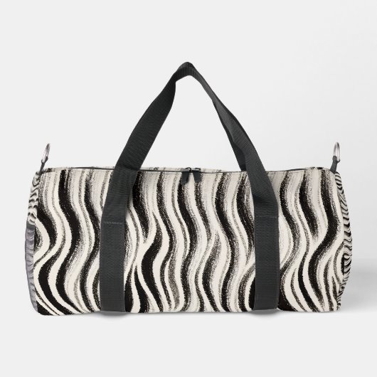 Gepersonaliseerde Zebra Stripe Print Kleine Duffel Plunjezak (Achterkant)