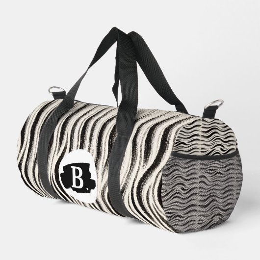 Gepersonaliseerde Zebra Stripe Print Kleine Duffel Plunjezak (Rechterhoek)