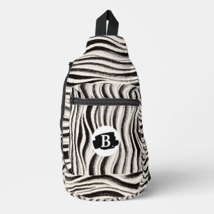 Gepersonaliseerde Zebra Stripe Print Sling Bag
