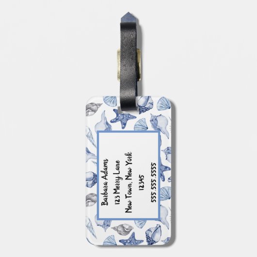 Gepersonaliseerde Zee Life Baggage Bagagelabel (Achterkant verticaal)