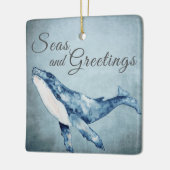 Gepersonaliseerde Zeeen en groeten Kerstmis Keramisch Ornament (Links)