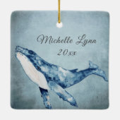 Gepersonaliseerde Zeeen en groeten Kerstmis Keramisch Ornament (Achterkant)