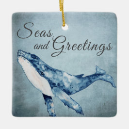 Gepersonaliseerde Zeeen en groeten Kerstmis Keramisch Ornament