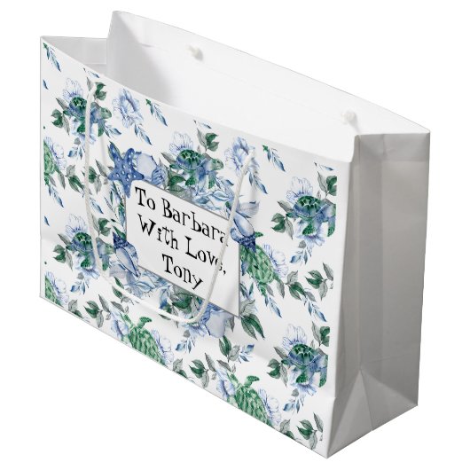 Gepersonaliseerde Zeeen schildpadden Groot Cadeauzakje (Voorkant Gekanteld)