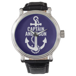 Gepersonaliseerde Zeeman Naam Marine Anker Witte T Horloge
