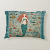 Gepersonaliseerde Zeemeermin accent kussen (Achterkant)