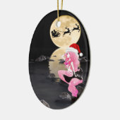 Gepersonaliseerde Zeemeermin en kerstmis met kerst Keramisch Ornament (Links)