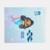 Gepersonaliseerde Zeemeermin Fleece Deken (Voorkant (Horizontaal))