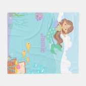 Gepersonaliseerde Zeemeermin Fleece Deken (Voorkant (Horizontaal))