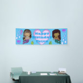 Gepersonaliseerde Zeemeermin Gewaardeerde Happy Bi Spandoek (Beurs)