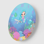 Gepersonaliseerde Zeemeermin Grote Klok (Hoek)