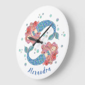 Gepersonaliseerde Zeemeermin Grote Klok (Hoek)