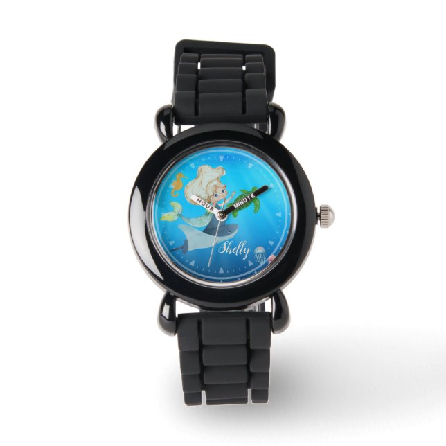 Gepersonaliseerde Zeemeermin Horloge (Voorkant)