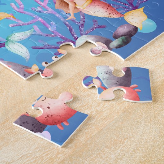 Gepersonaliseerde Zeemeermin Kindernaam Puzzel (Zijkant)
