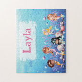 Gepersonaliseerde Zeemeermin Kindernaam Puzzel (Verticaal)