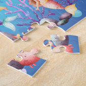 Gepersonaliseerde Zeemeermin Kindernaam Puzzel Legpuzzel (Zijkant)