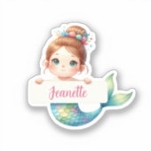 Gepersonaliseerde zeemeermin magie - aangepaste na sticker (Voorkant)