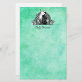 Gepersonaliseerde  zeemeermin met schelpen briefpapier (Voorkant / Achterkant)