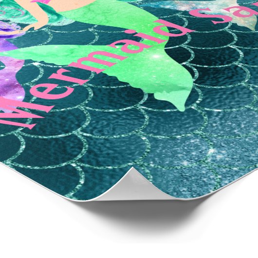 Gepersonaliseerde Zeemeermin Poster (Hoek)