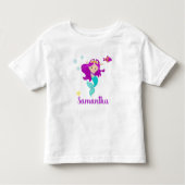 Gepersonaliseerde Zeemeermin Princess Paarse Geper Kinder Shirts (Voorkant)