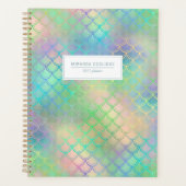 Gepersonaliseerde Zeemeermin Schalen Rainbow Shimm Planner (Voorkant)