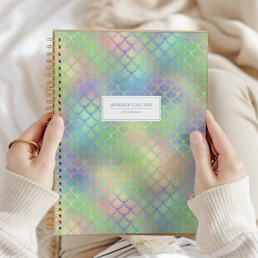 Gepersonaliseerde Zeemeermin Schalen Rainbow Shimm Planner
