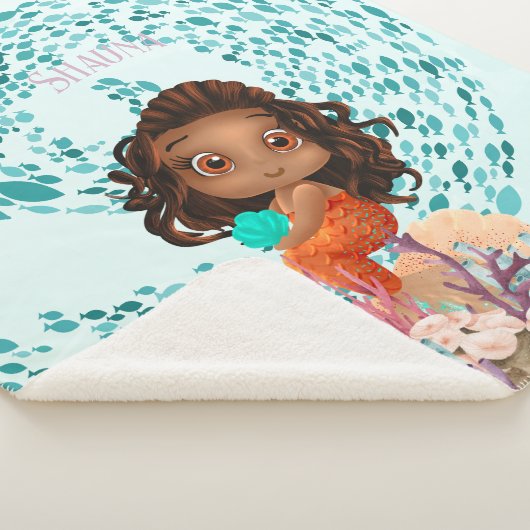 Gepersonaliseerde Zeemeermin Sherpa Deken (3/4)