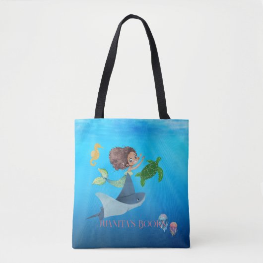 Gepersonaliseerde Zeemeermin Tote Bag (Voorkant)