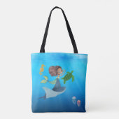 Gepersonaliseerde Zeemeermin Tote Bag (Achterkant)