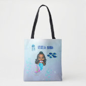 Gepersonaliseerde Zeemeermin Tote Bag (Voorkant)